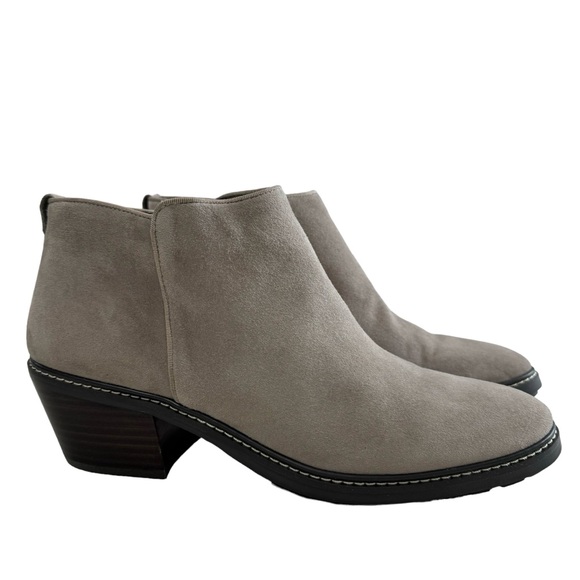 Sam Edelman Pryce Putty Suede Block Heel Ankle Booties Size 10M - Picture 4 of 16
